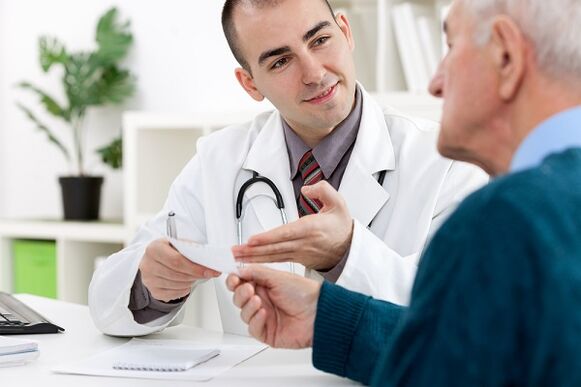 Departure for a doctor due to pathological discharge in men
