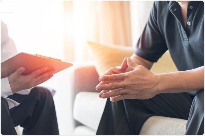 A man with impaired potency in consultation with a doctor